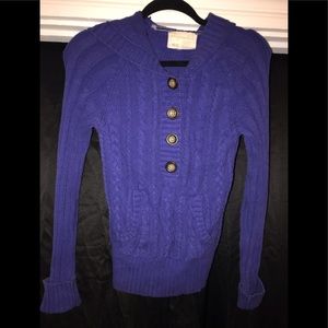 Aeropostale blue button up sweater (M)